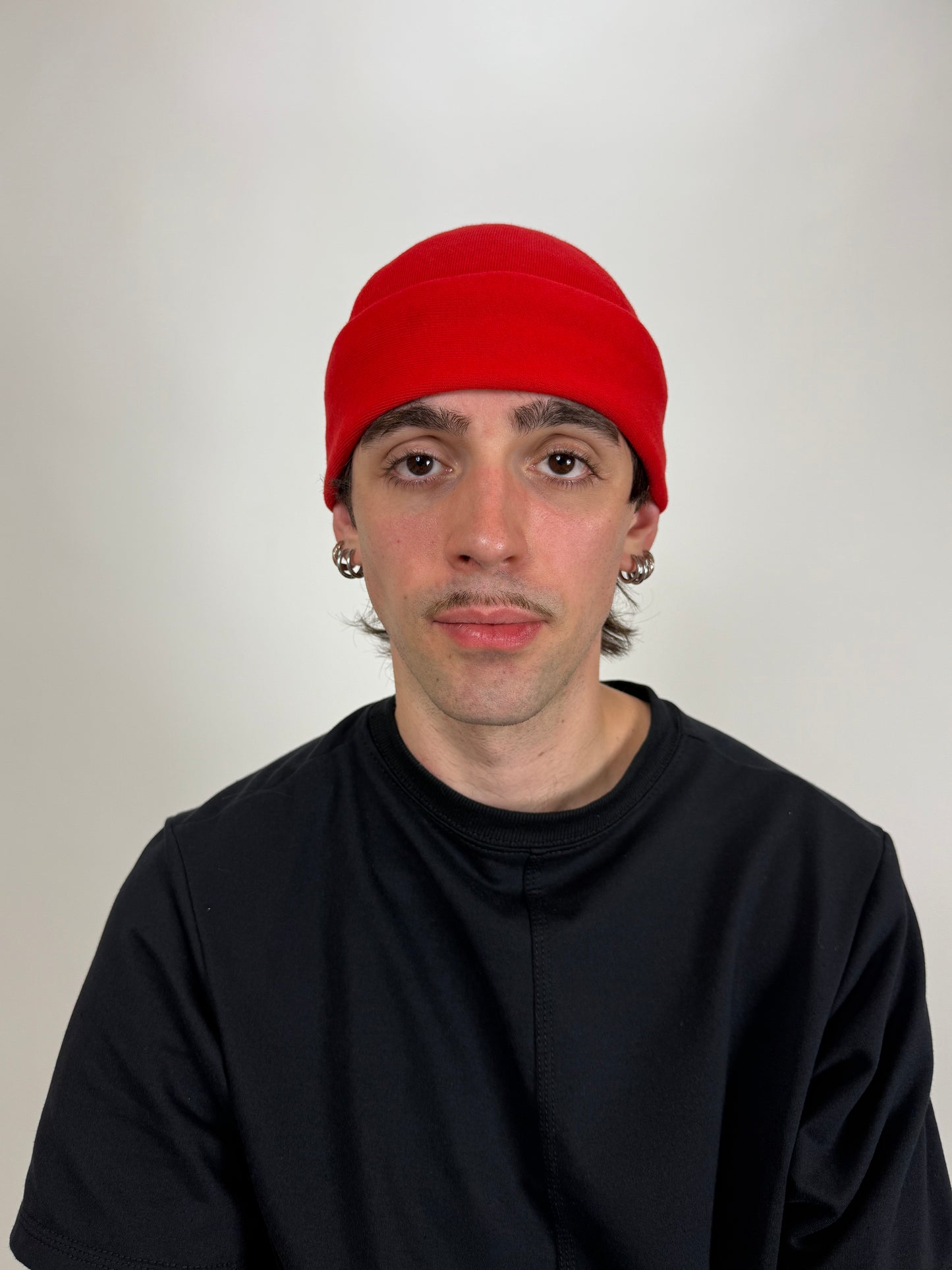 French Terry Beanie Red